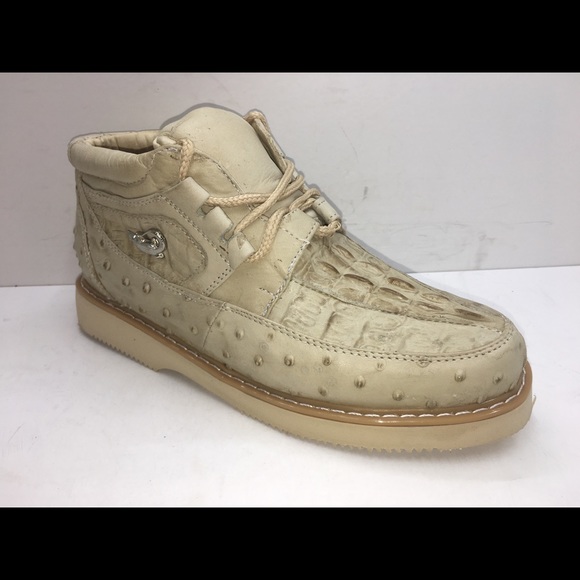 Men’s Crocodile/Ostrich Print Leather Shoes Zapato Casual Cocodrilo y Avestruz - Picture 4 of 6